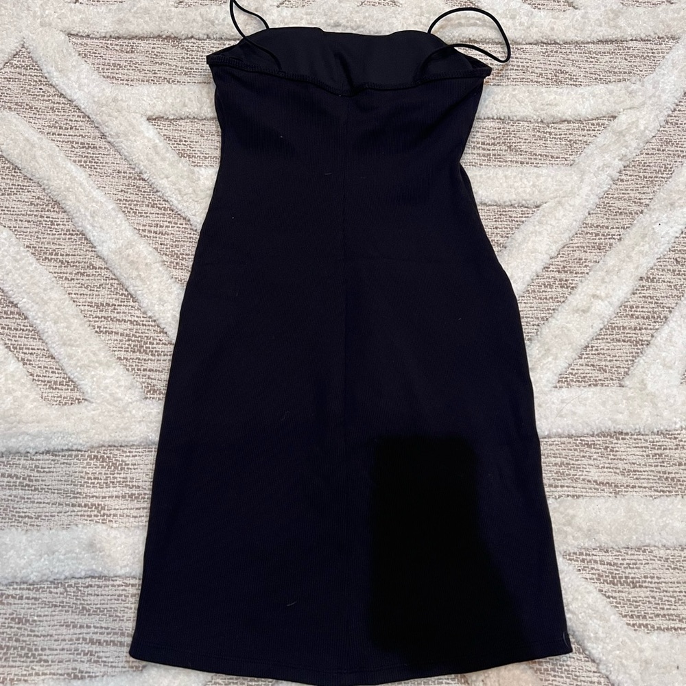 ALO Black Goddess Ribbed Spaghetti Strap Bodycon Mini Dress XS - Picture 5 of 5